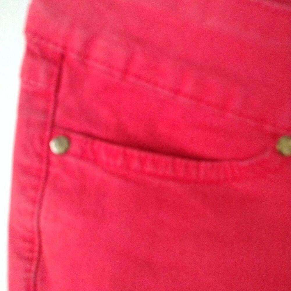 Zara Basic Jeans Womens 8 Red Skinny Mid Rise Ankle Zip Stretch Denim Pants - Picture 4 of 9